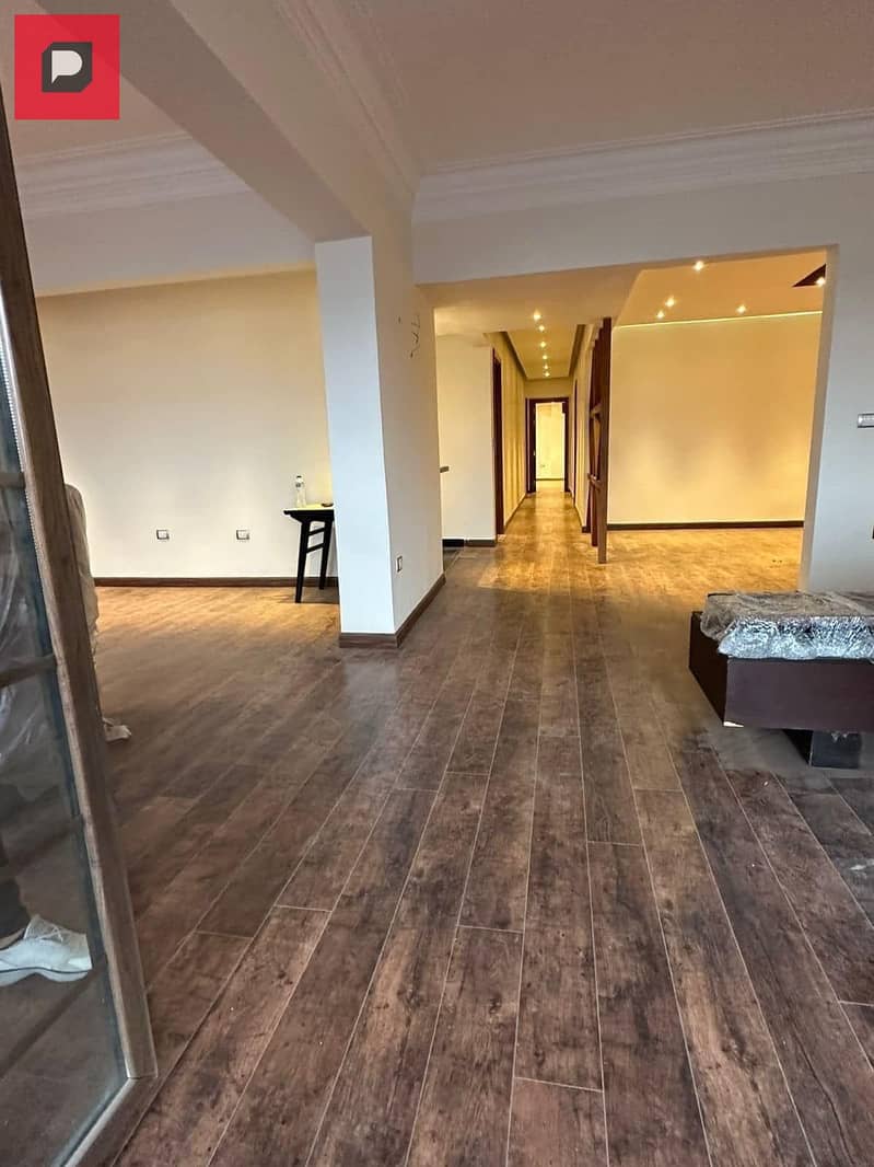 apartment directly on the Nile in Maadi Corniche, fully finished with furniture, air conditioners and appliances, immediate receipt, ready for 3