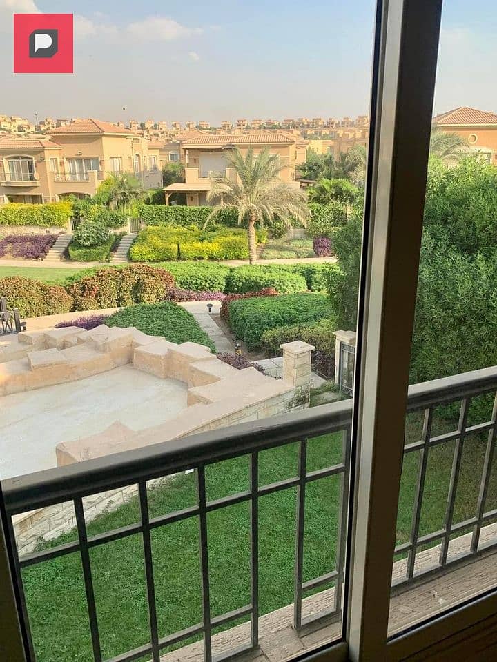 Corner villa for sale 205 meters in Telal East Compound, New Cairo, Fifth Settlement, near the American University, landscape view and lagoon, 5