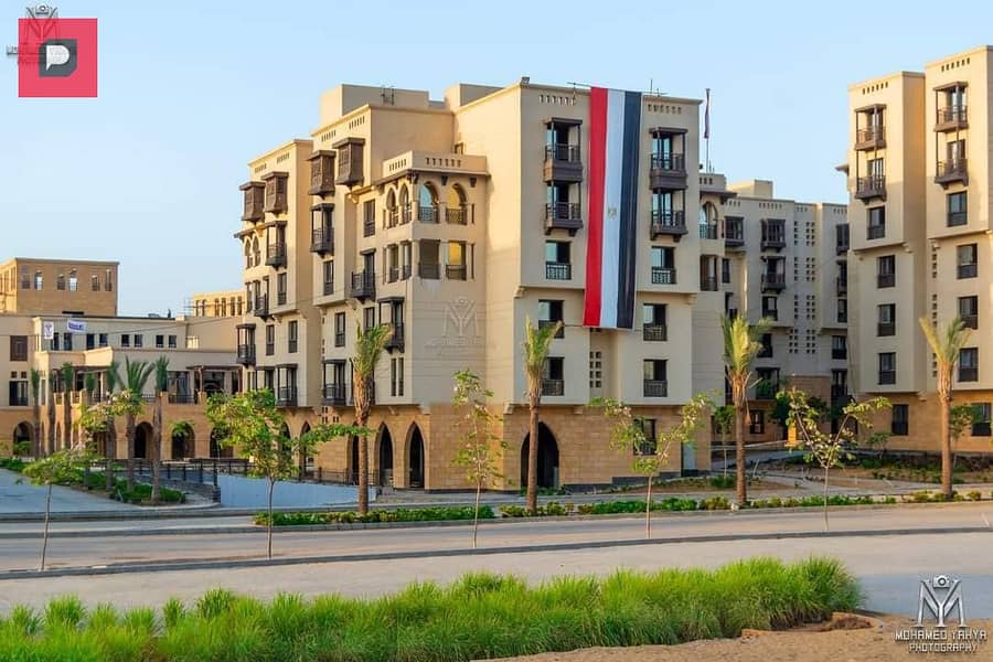 For sale, a two-bedroom apartment, immediate delivery, in Arabesque Al-Fustat Compound in Old Cairo, with installments up to 12 years from the Egyptia 5