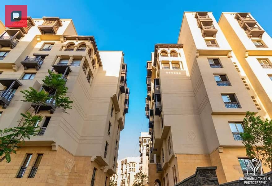 For sale, a two-bedroom apartment, immediate delivery, in Arabesque Al-Fustat Compound in Old Cairo, with installments up to 12 years from the Egyptia 11