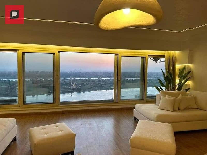 Apartment for sale on the Nile for 14 million, immediate receipt and installments over 5 years, including appliances and air conditioners 16