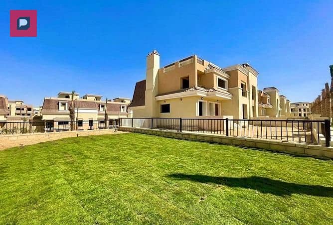 S Villa 212 m for sale private garden view, lagoon and green area, with a discount of (42%) for cash, Sarai Compound, Mostakbal City, next to Madinaty 13