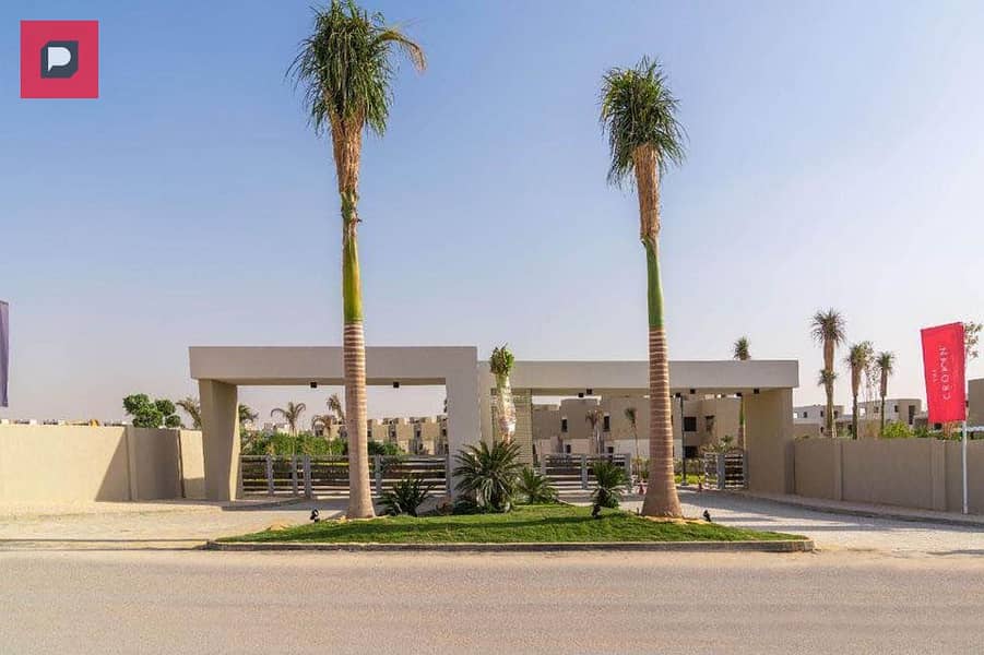 The last villa with a distinctive area for sale in The Crown Palm Hills October compound, in installments over 8 years 6