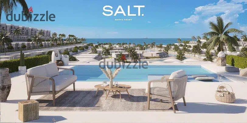 شالية للبيع 3 غرف في خليج راس الحكمة الساحل الشمالي قرية سولت اساحل الشمالي Salt North Coast 7