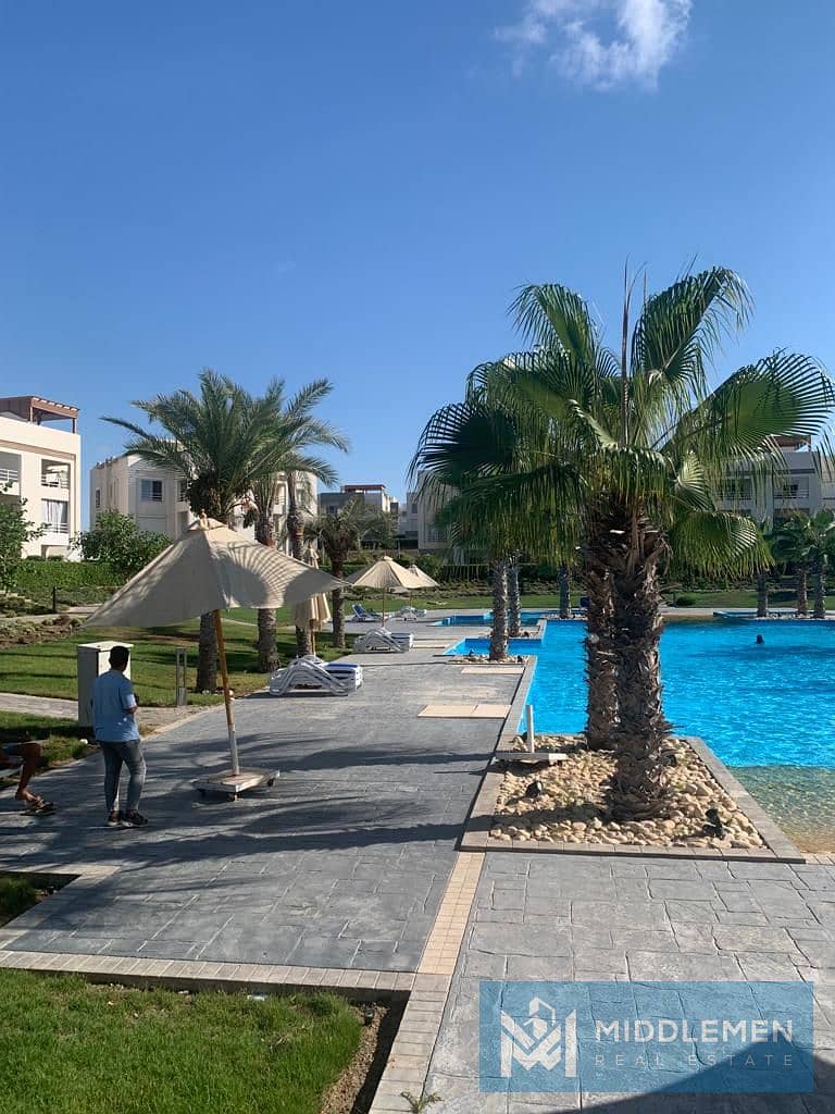 chalet 145 m with  garden 180 m pool view under market price prime location Amwaj north coast 1