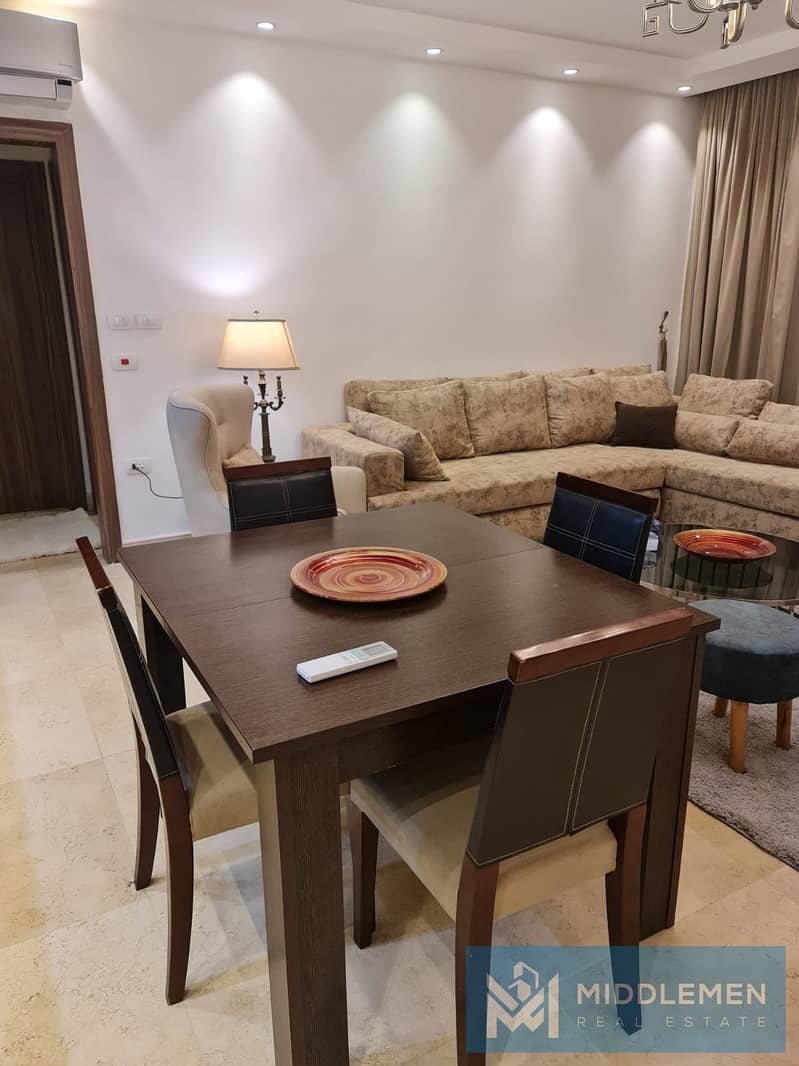 apartment for rent 144m fully finished Kitchen & ACS and furnished lake view new cairo 2