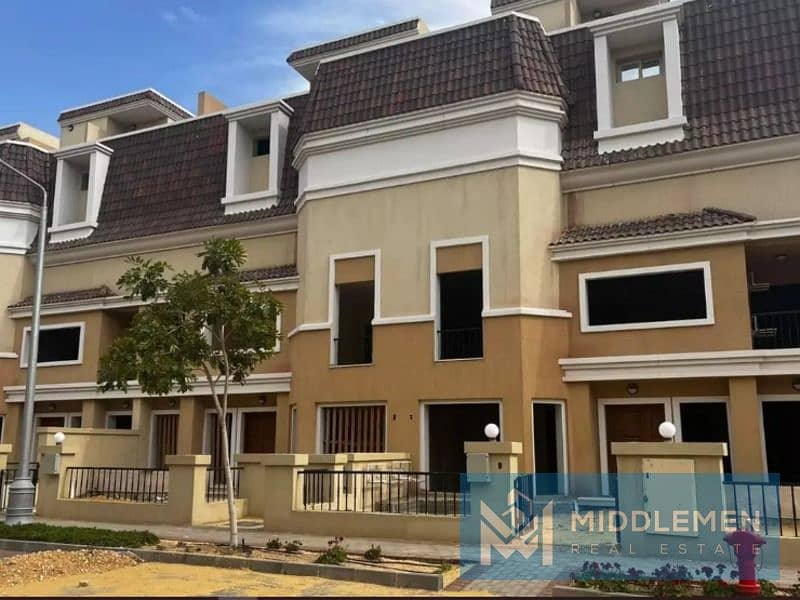 town house corner 174vm garden 196 m prime location delivered Sarai mostkbal city 5