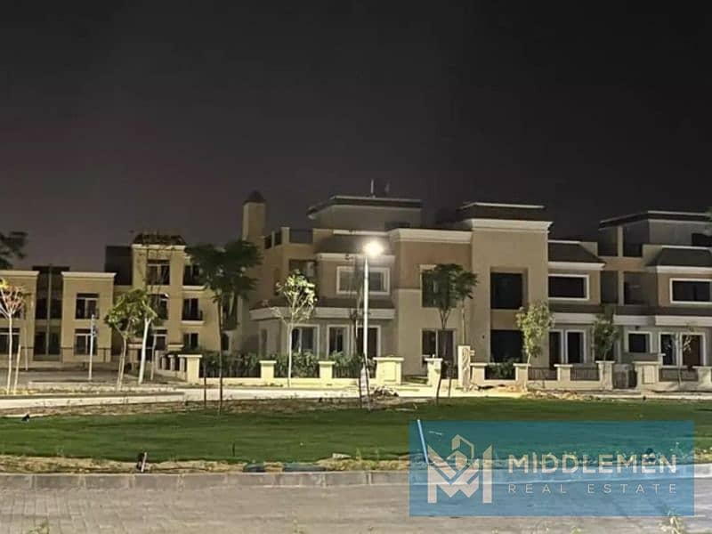 town house corner 174vm garden 196 m prime location delivered Sarai mostkbal city 7