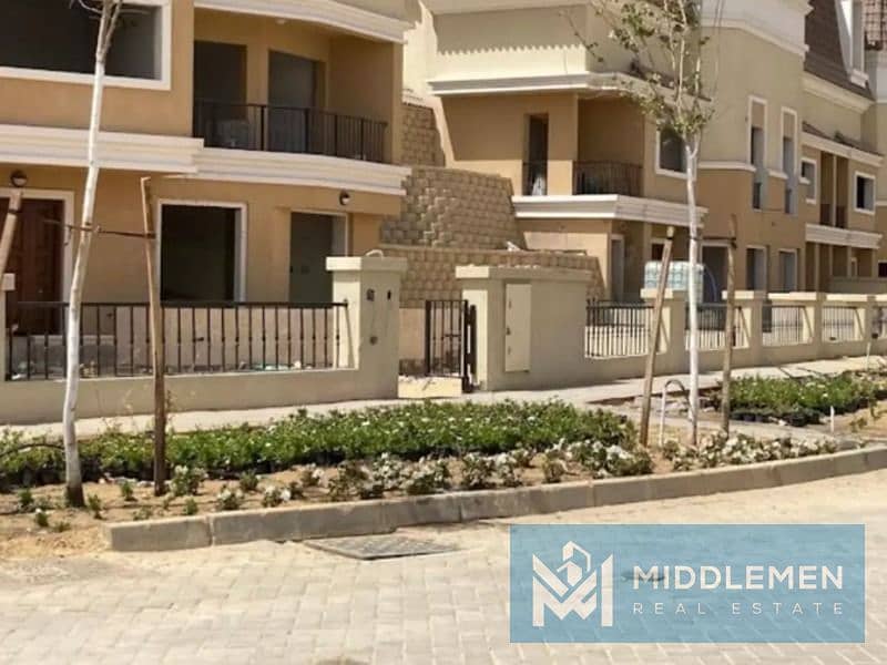 town house corner 174vm garden 196 m prime location delivered Sarai mostkbal city 2