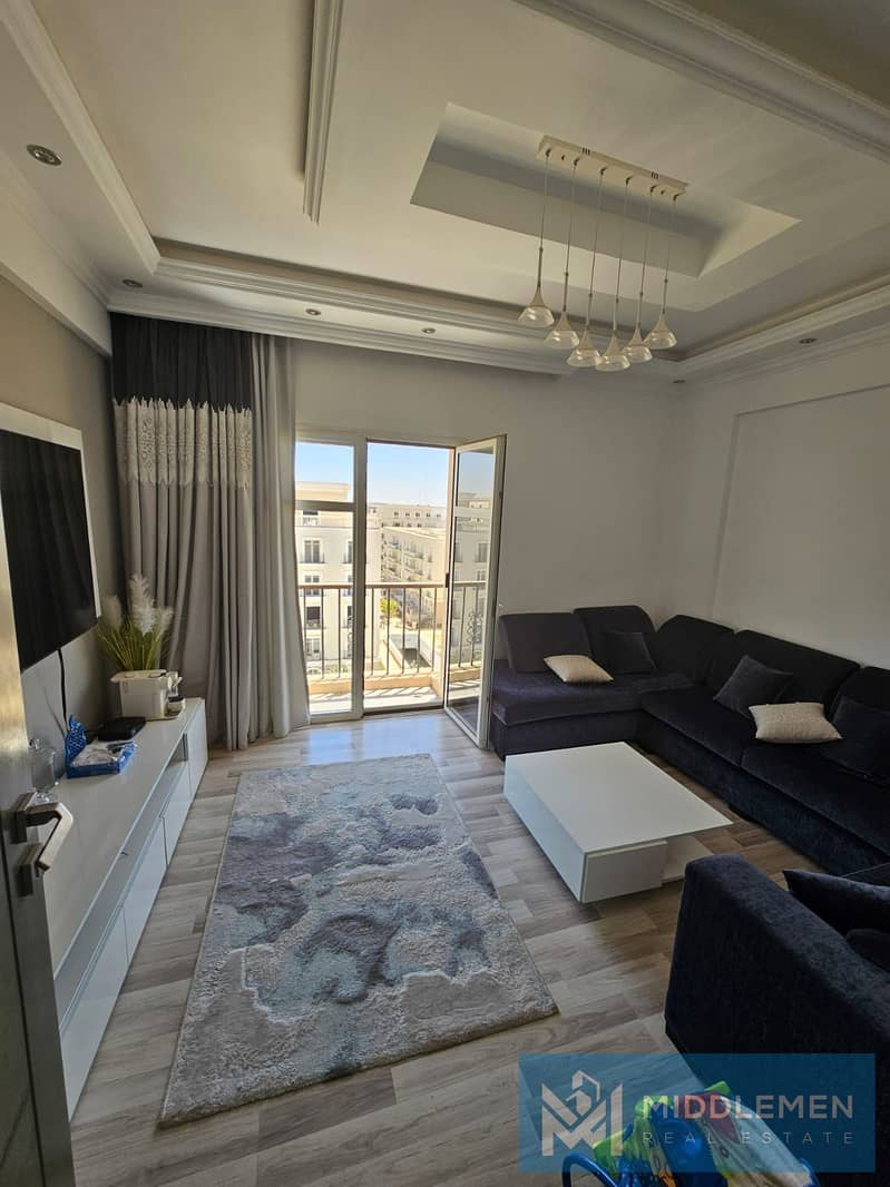 apartment 153 m  fully finished with acs and furnished prime location hyde park new cairo 3