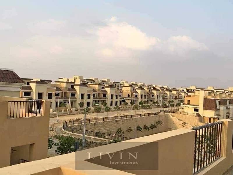 S Villa for sale, largest area 239 m, half price, 3 floors, corner view, landscape, in installments for 2032, classic design, Sarai Compound 2