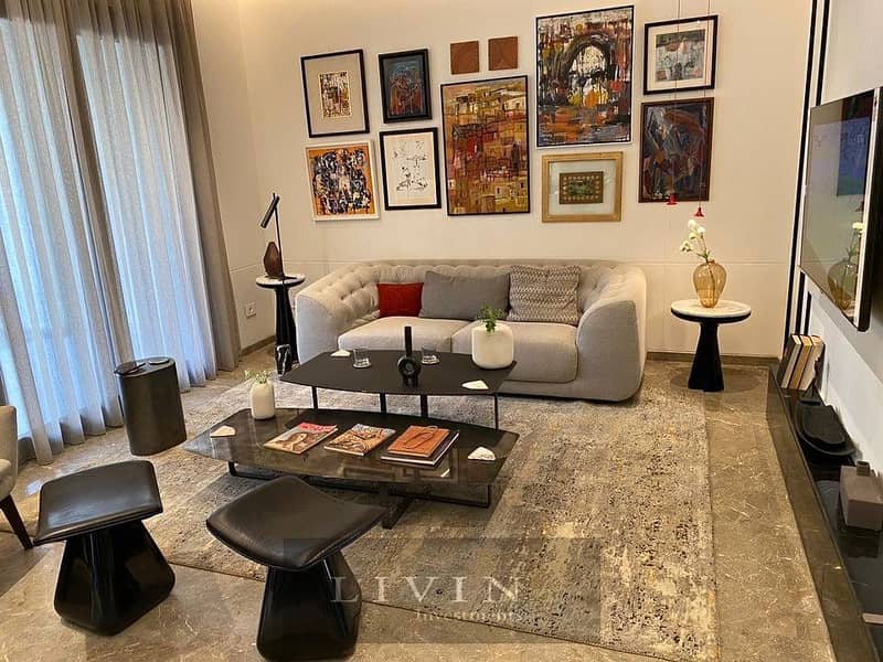 Sky Villa Duplex for sale at half price, large area, 4 rooms + roof, landscape view, in installments over the longest payment period, Sarai New Cairo 7