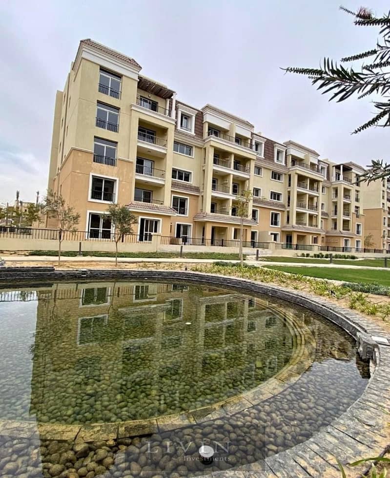 with 42% discount apartment 2 bedrooms for sale in Fifth Settlement wall by wall with madinaty , sarai new cairo compound , 8 years installments 12