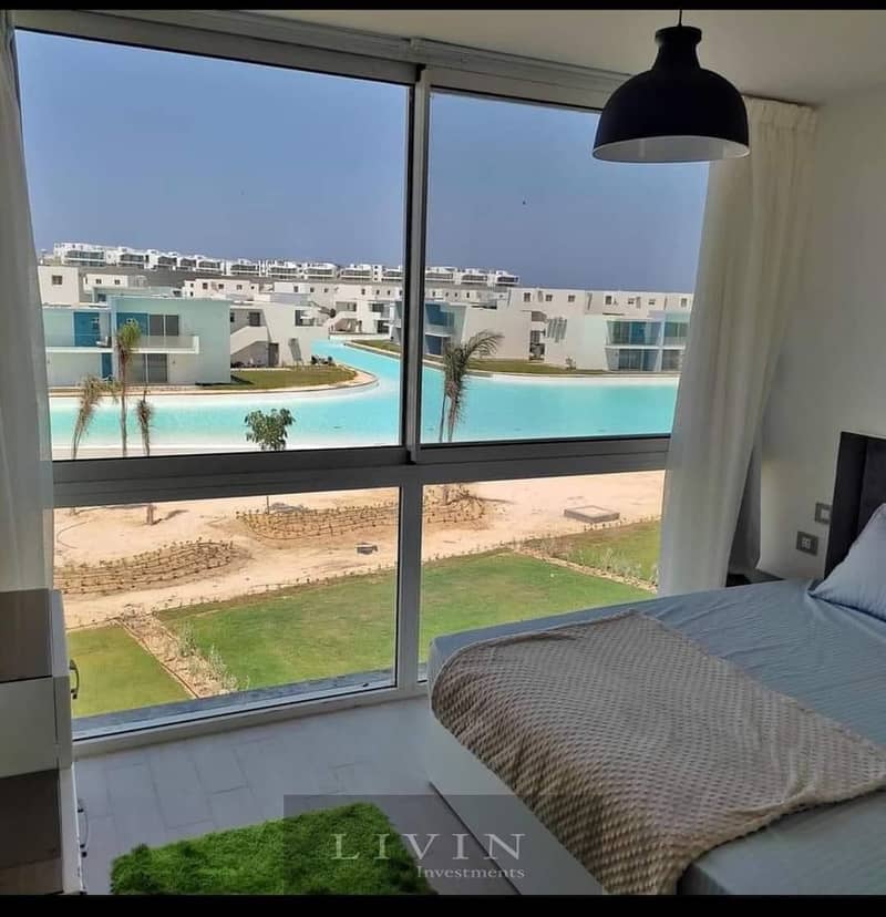 9 years installments with 860,000 down payment chalet 3bedrooms for sale in azha north coast , finished+acs and kitchen - sea and lagoon view 7