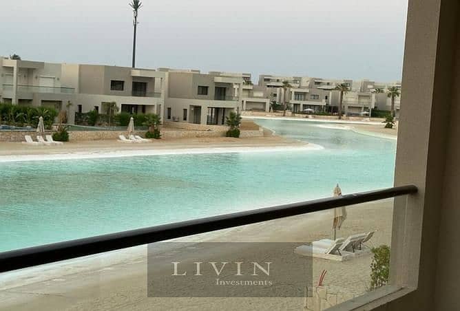 9 years installments with 860,000 down payment chalet 3bedrooms for sale in azha north coast , finished+acs and kitchen - sea and lagoon view 9