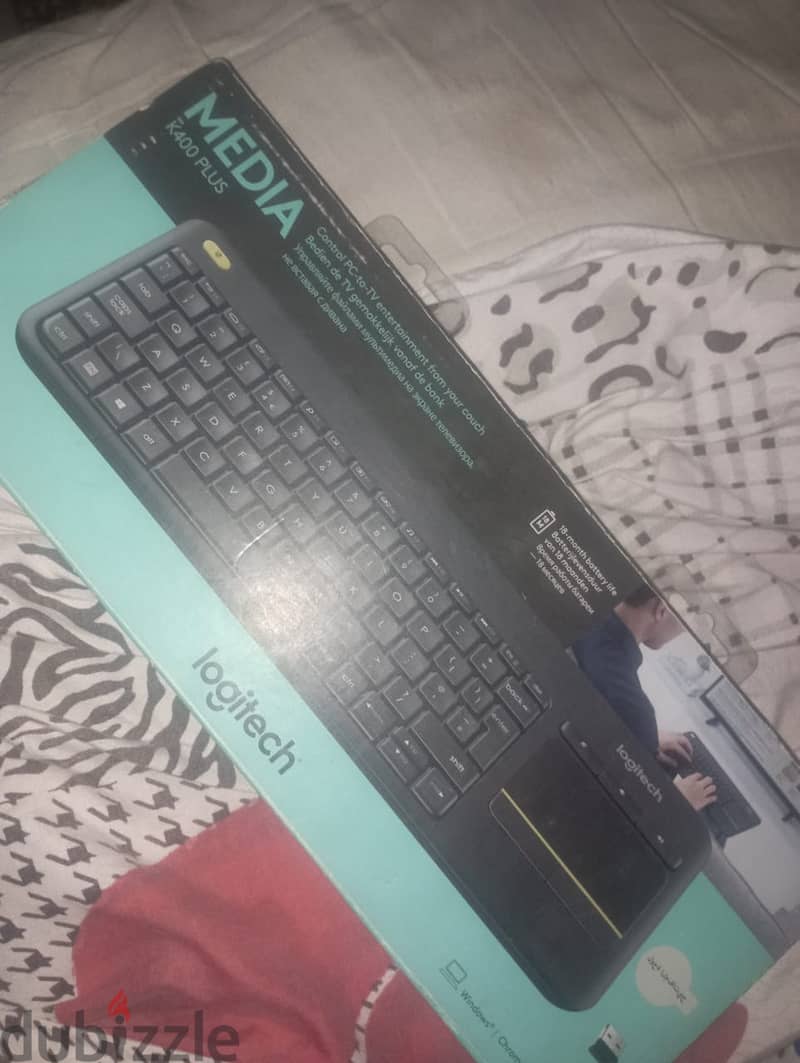 كيبورد + ماوس باد wireless logitech k400 plus 2