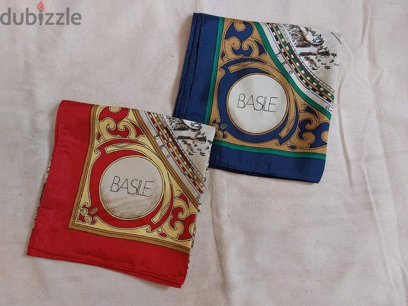 اسكارف حرير مربع ٨٠×٨٠ سم ماركة Basile الشهيرة 
100% pure silk 3