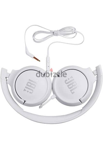 JBL Tune 500 Wired On-Ear Headphones - White (German Model) 1