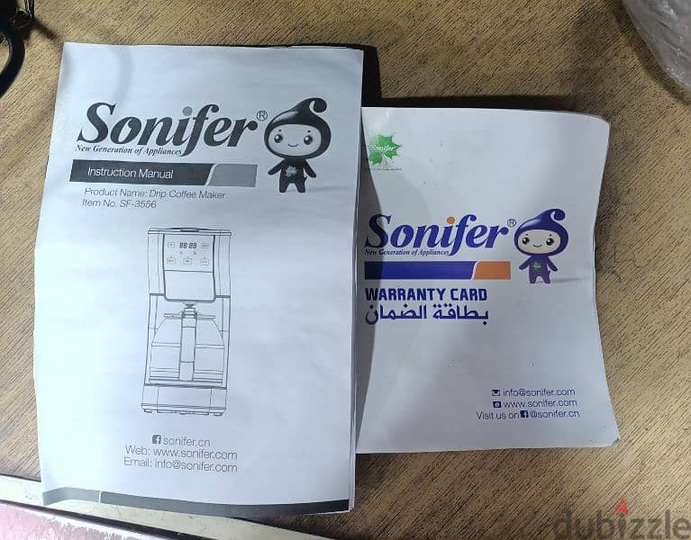 Sonifer Drip Coffee Maker Sf 3556 1000Wماكينه تحضير القهوه سونيفر 15