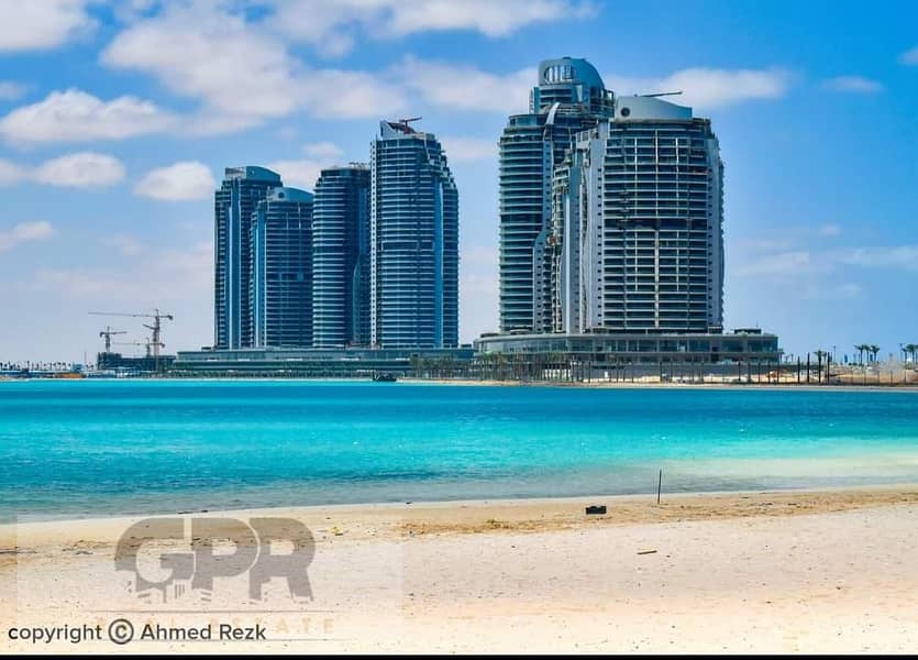 شقة للبيع 217م متشطبة بالكامل علي البحر دايركت في ابراج العلمين  alamin towers 4