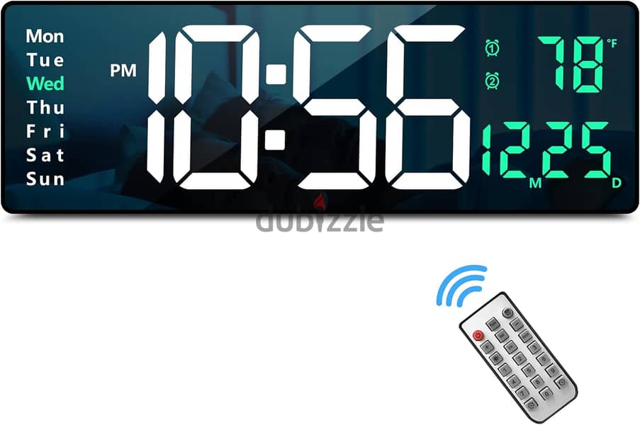 ساعة حائط رقمية بشاشة عرض كبيرة مقاس 16.2 بوصة 0