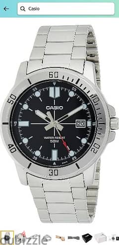 Casio Men's Black Dial Stainless Steel Band Watch