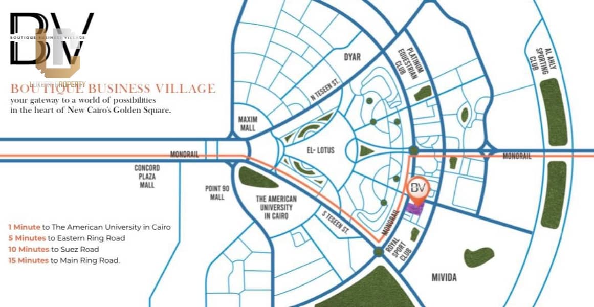 فرصة استثمارية غرفة فندقية للبيع بالقرب من الجامعة الامريكية التجمع الخامس القاهرة الجديدة في Boutique Village  للمطور مدن متشطب ومفروش بالتكييفات 8