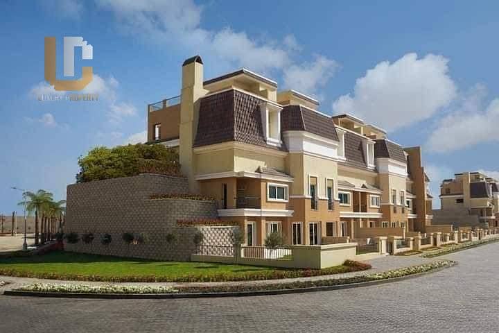 فيلا - S villa  لقطة بالسعر القديم فى كمبوند سراي sarai سور ف سور مع مدينتي 2