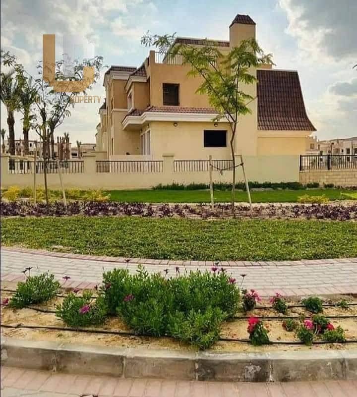 فيلا - S villa  لقطة بالسعر القديم فى كمبوند سراي sarai سور ف سور مع مدينتي 7