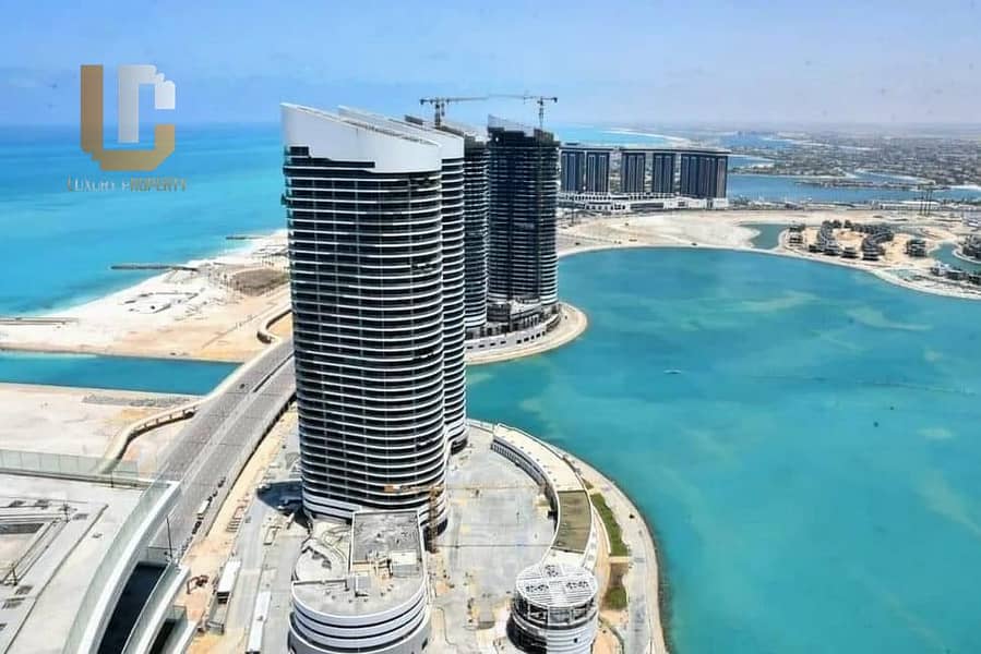 For sale, studio with  resady to move the gate 5 , fully finished, in Al Alamein Towers, full sea view. 7