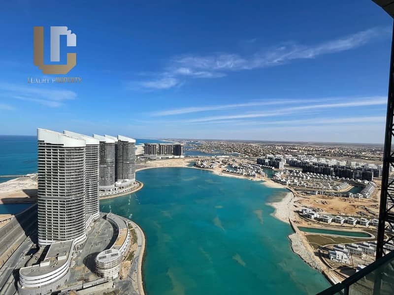 An apartment in The Gate, El Alamein Towers, ready to move with a view of the sea and the entire city of El Alamein from the top of the tower 8