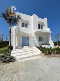 For the first time, immediate receipt in Ras El Hekma, first row villa on the lagoon + first row cabin on the sea, fully finished with air conditioner 0