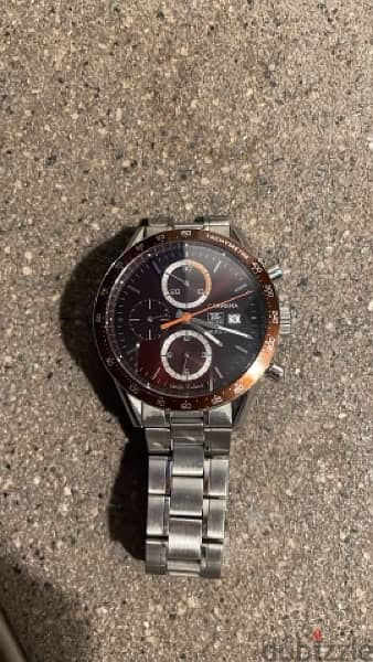 tag huere carrera chronograph caliber 16 brown dial rare 4