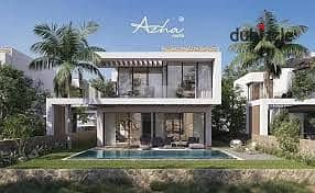 For sale in Azha, North Coast Duplex, second and third floor  View Lagoon Finished with kitchen and air conditioners