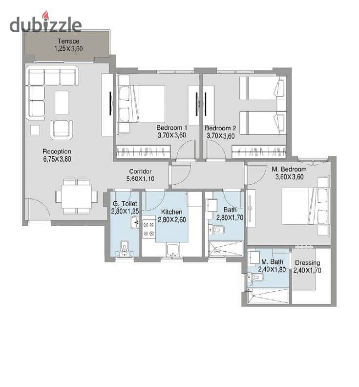 Sky loft for sale ready to move bahry prime location view landscape under market price in Mountain View icity 1