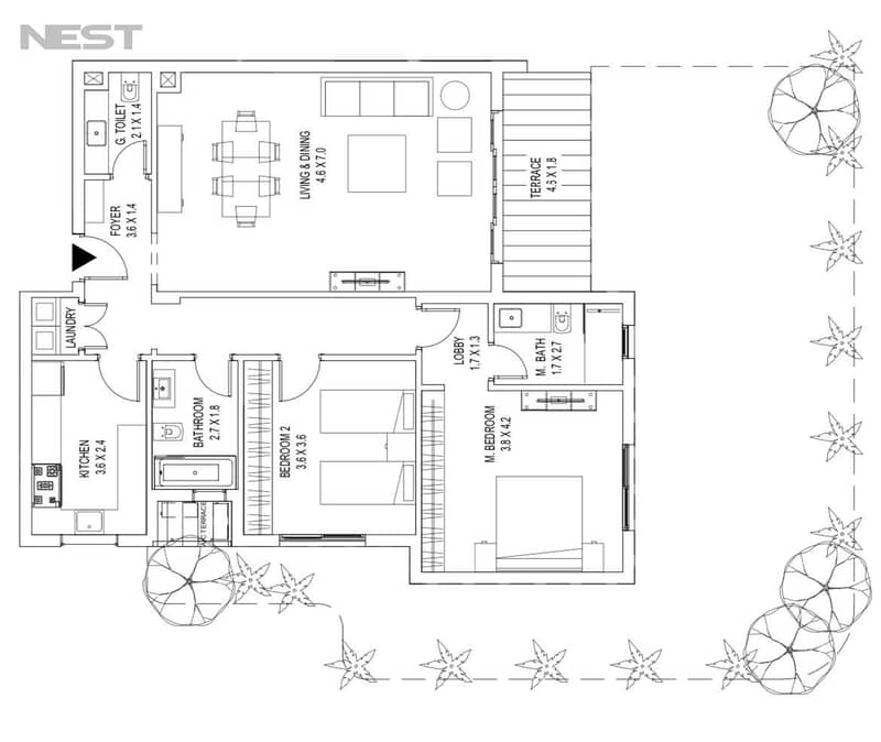 Apartment ground with garden Resale district 5 MARAKEZ new cairo 3