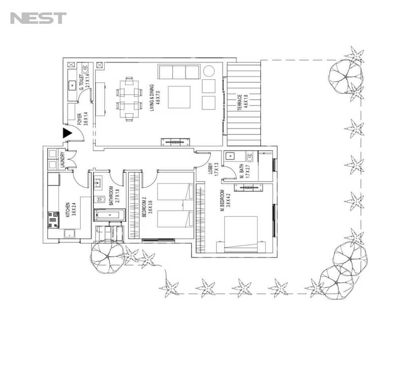 Apartment ground with garden Resale district 5 MARAKEZ new cairo 5