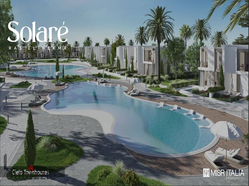 Chalet in Ras El Hekma with Misr Italia, fully finished, with 5% down payment and equal installments With a special cash discount Solare 1