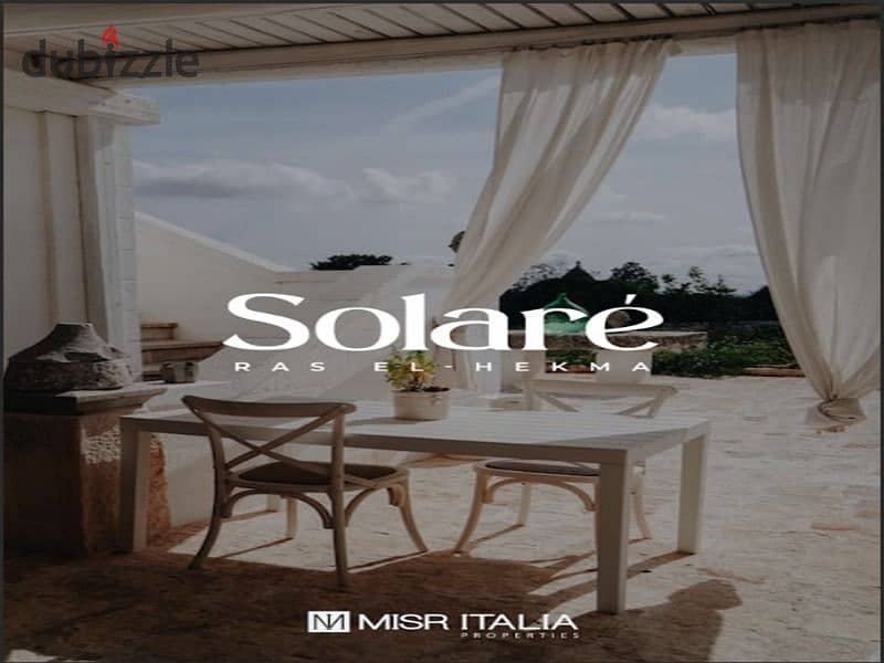 Chalet in Ras El Hekma with Misr Italia, fully finished, with 5% down payment and equal installments With a special cash discount Solare 10