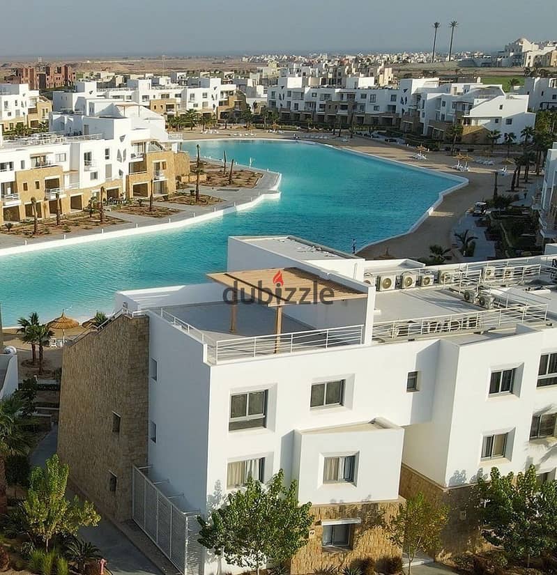 Chalet 138 sqm, hotel finishing, in Swan Lake, El Gouna, Hassan Allam, on the sea | in installments 1