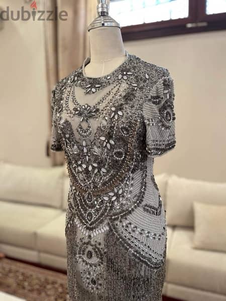 فستان فضي silver dress 1