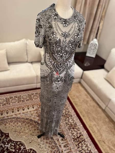 فستان فضي silver dress 2