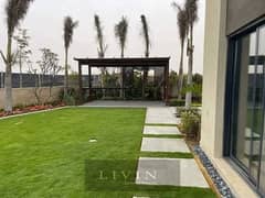 Garden villa, large area, 4 rooms, in installments, area 233 meters, landscape view, with a private entrance, Telal East, New Cairo