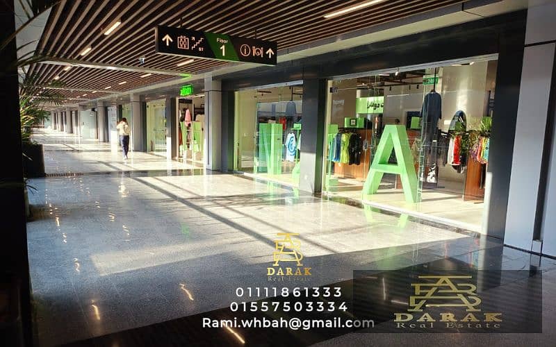 The last shop for rent in Madinaty in East Hub Double Face next to Galal Cafe and 2B and many brands. Shop for rent in Madinaty, facing the mall 19