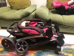 junior stroller and car seat attached