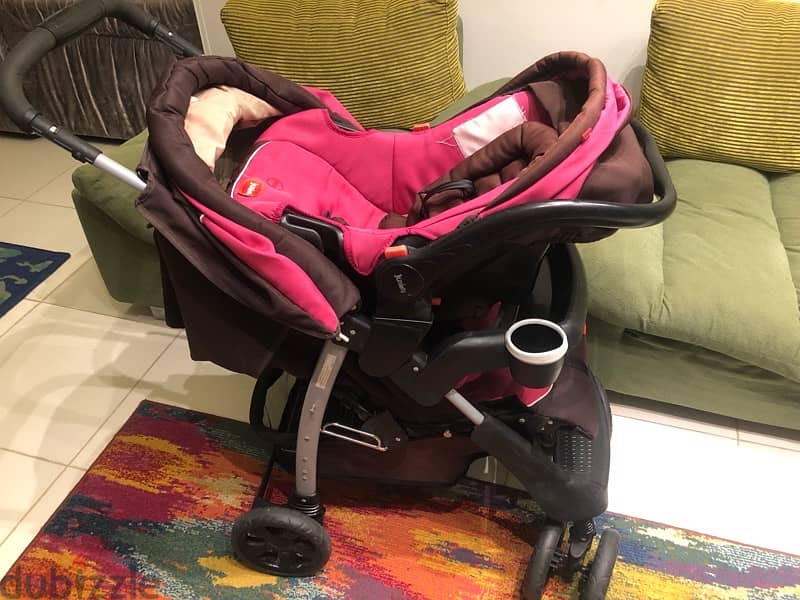 junior stroller and car seat attached 1