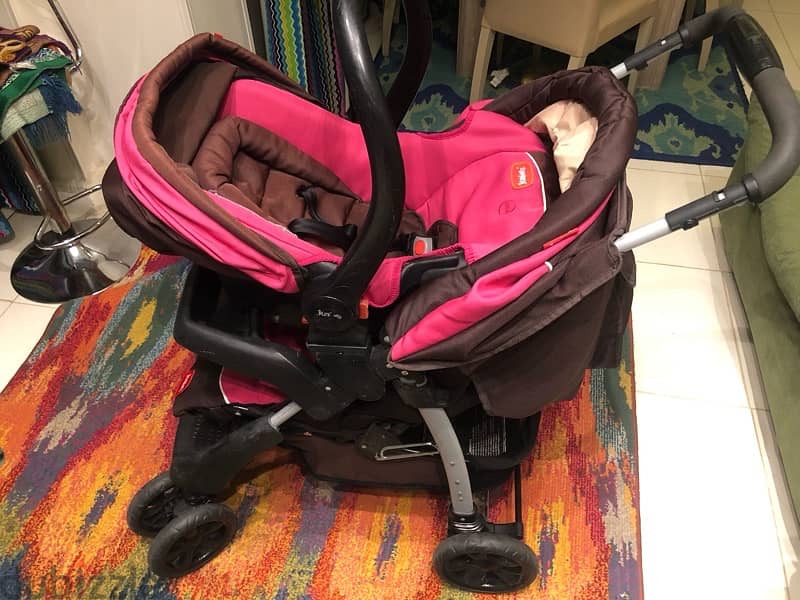 junior stroller and car seat attached 2