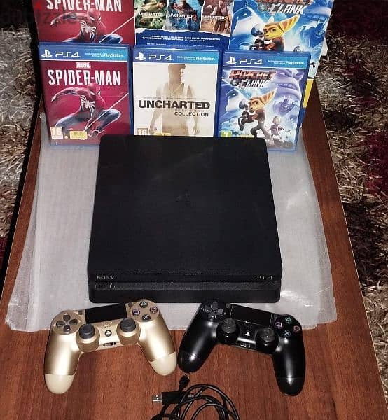 PlayStation 4 slim 500GB with 2 controllers 1