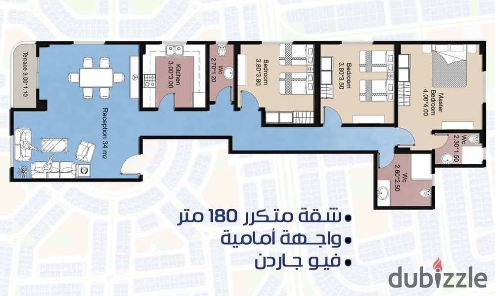 Apartment for sale, 180 meters, READY TO MOVE  in a mini compound in Andalus, Fifth Settlement 1