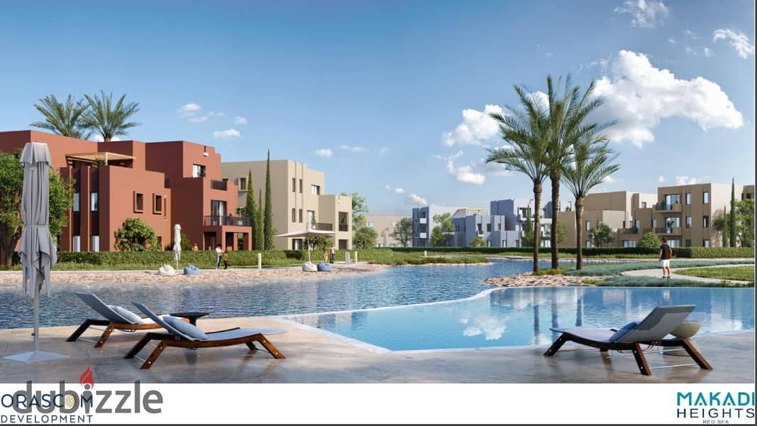 شالية دوبلكس للبيع 3 غرف متشطب كامل بقرية مكادي هايتس الغردقة Makadi heights 8